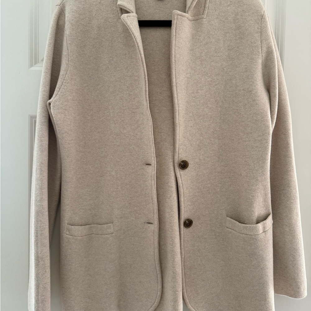 Chic Beige Button-Up Cardigan